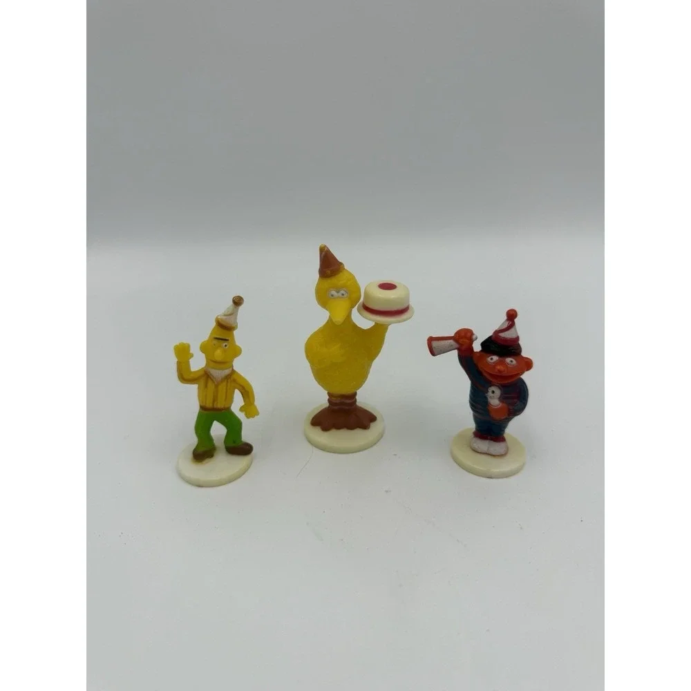 Vintage Sesame Street Wilton Cake Topper Figures Big Bird Bert Ernie Birthday